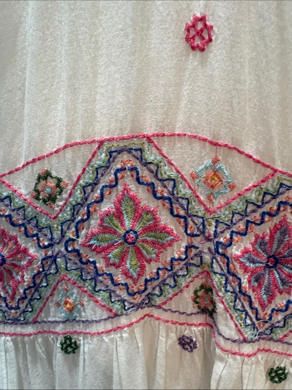 Zara sz XS white cotton maxi tiered maxi dress with embroidery - Picture 3 of 9